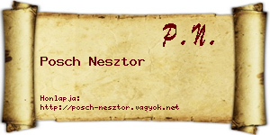 Posch Nesztor névjegykártya